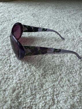 Judith Leiber Purple Floral Oversized Women's Sunglasses